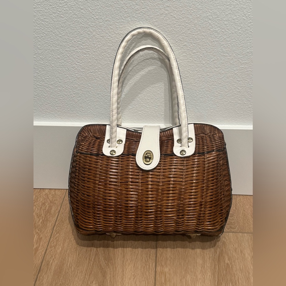 Patricia Nash P261216CR Spring Wicker Lucena Framed Satchel